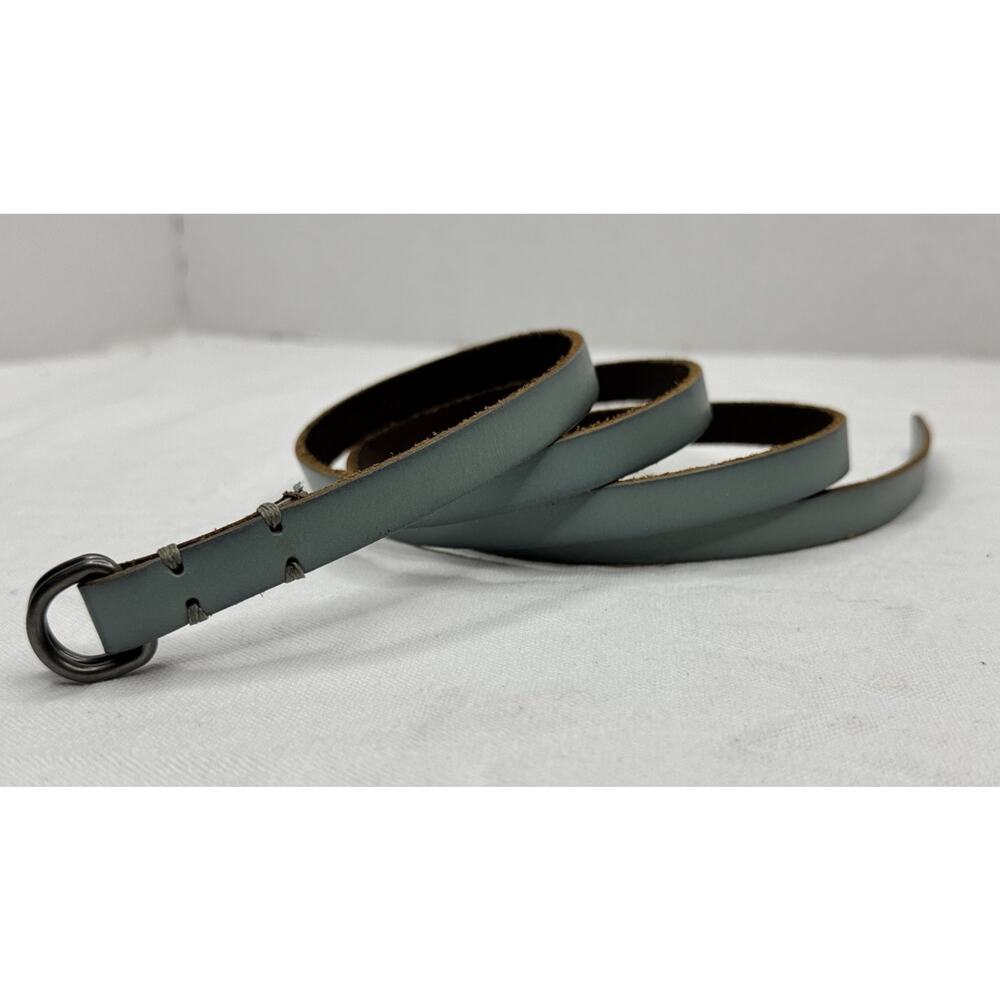 Live Love Loft Women’s Baby Blue Leather Skinny Belt Size Medium 44" Long